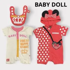 【まとめ売り】BABY DOLL ベイビードール ロンパース 2点＆スタイセット