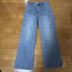 ライトブルー ストレートデニム パンツ