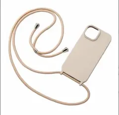 ELECOM ショルダーストラップ付 &me グレージュ iPhone15用