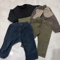 ボトムス3点セット 95cm以下 ネイビー・カーキ・グレー