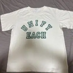 UNIFY EACH プリント Tシャツ クリーム色
