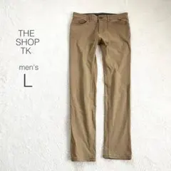 【ザショップTK】ローライズチノパン 綿混 裏起毛 防寒 秋冬 カジュアル【L】