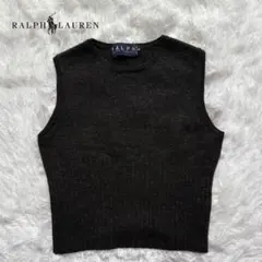 クラシック　ラルフローレン　チャコールグレー　ベスト　ウール100% ニット