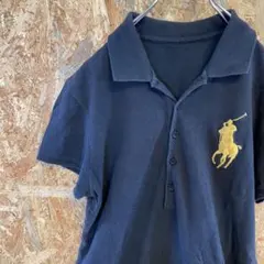 AE8390 Ralph Lauren ポロシャツワンピース ブラック レディー