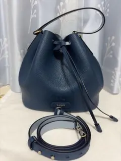 美品BALLY　BLYSS バリーバケットバッグバケツ型 2way ブルー