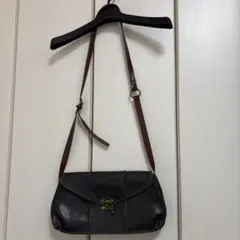 ダークブラウン レザー ショルダーバッグ