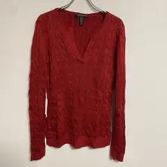 POLO RALPH LAUREN レッド Vネックニットセーター S