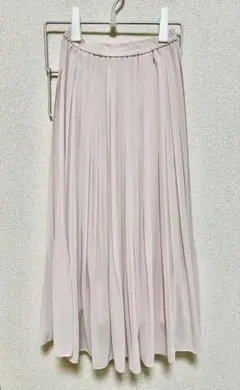 ユニクロ　シフォン　プリーツ　ロングスカート　ピンク