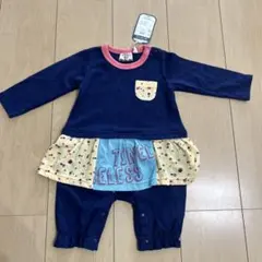 KORKO ネイビー フリル　ロンパース 80 長袖