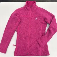 【値下げ】HAGLÖFS ピンク フリースジャケット (Sサイズ)