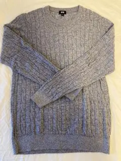美品 UNIQLO ユニクロ コットンカシミヤ ケーブルニット セーター L