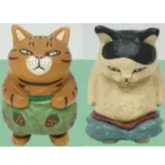 しろもふさんの木彫り猫フィギュア おぱんつ猫 おかっぱ 茶トラ ガチャ