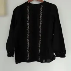 ★AMBIDEX★lene★ブラック 刺繍 レース 長袖 ブラウスのサムネイル