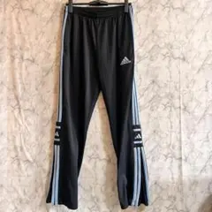 90s adidas アディダス トラックジャケット ジャージ 黒×水色 好配色