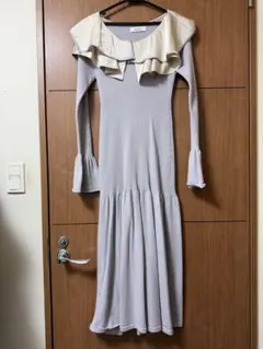 dazzlin レイヤードパイピングニットワンピース