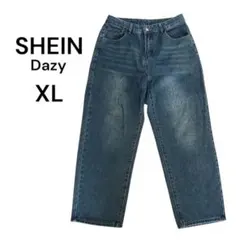 【美品✨】DAZY SHEIN カーブデニム ワイドパンツ XL 濃紺 韓国