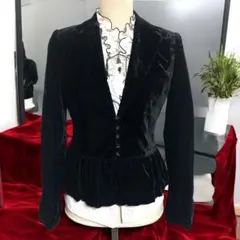 ブラック ベルベット テーラードジャケット コケットコア ゴスロリ