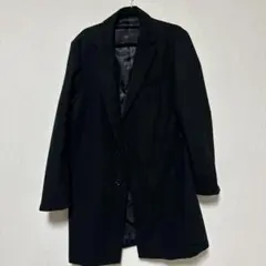 黒 シングルボタン チェスターコート