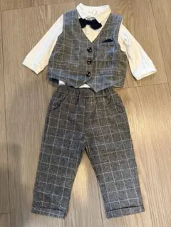 セレモニースーツ 90 グレー系チェック