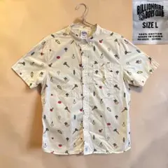 極美 GANGSTERVILLE ドットオープンカラー半袖シャツ マスタードXL
