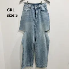 グレイル GRL デニム パンツ カットアウト ダメージジーンズ 綿100％