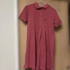 半袖 ポロシャツ ワンピース ピンク系