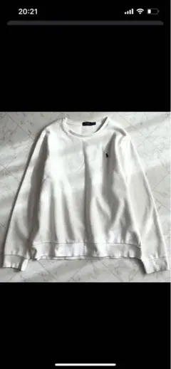 ラルフローレン　ホワイト クルーネック スウェット