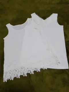 裾レースタンクトップ