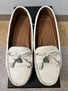 COACH コーチ タッセル ローファー ドライビングシューズ 白5.5C 箱付