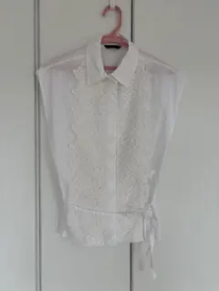 ZARA ザラ/ノースリーブ レースブラウス ホワイト
