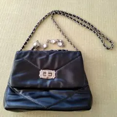 キルティングショルダーバッグ　黒　SHEIN