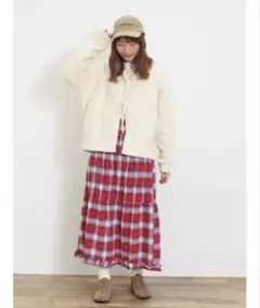 ［新品タグあり］Samansa Mos2 シャーリングティアードスカート　F