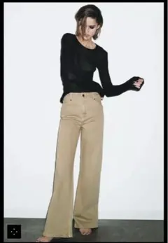 ZW COLLECTIONワイドレッグハイウエストデニムパンツ　EU36（9号）