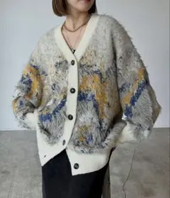 PAGEBOY ランドスケープシャギーカーディガン