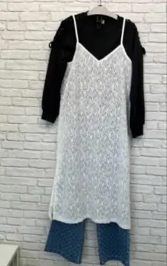 キモウレースワンピース ホワイト　フリーサイズ