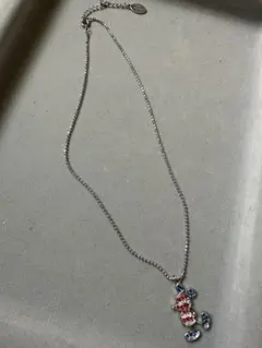 ミッキー型 ストーン ネックレス