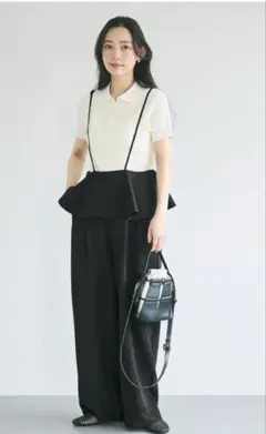 【新品未使用】coca フリルオールインワン サロペットパンツ M