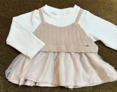 プティマイン　長袖　80 チュニック　チュール　ピンク