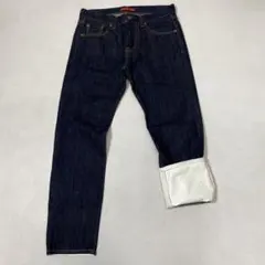 BEAMS×RED CARD 別注 裾裏ペイント ストレートデニムパンツ W30のサムネイル
