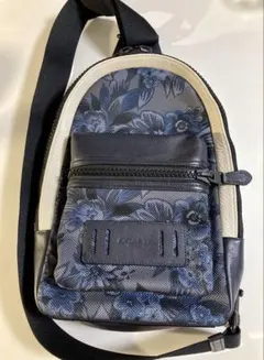 コーチハワイアンボタニカルキャンバスレザーボディバックＦ59302 COACH