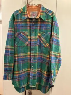 90s【SUDBURY】フランネルネルシャツ 緑・青・赤・黄 チェック