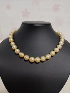 南洋白蝶真珠 ネックレス 8.8-12.3mm イエロー系 鑑別書付