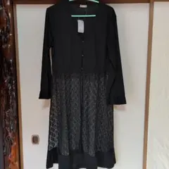 axes femme UVカットレース切替カーデ ブラック