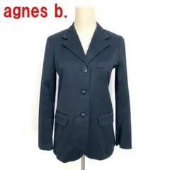 A5580 アニエスベー テーラードジャケット 綿 裏地あり 紺 ネイビー １