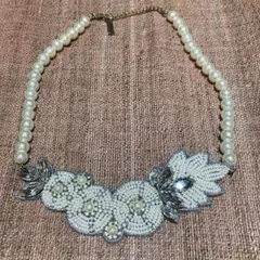 MAYGLOBE パールとビーズとビジューネックレス