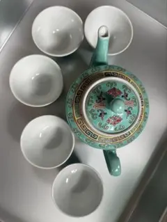 メルうー特価』 九谷焼 青郊 井奈 お茶茶碗 5客 急須 - メルカリ