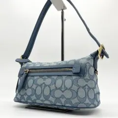 Coach Signature Shoulder bag Blue CE736