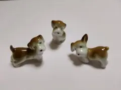 陶器製犬の置物 3点セット