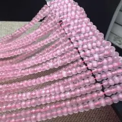 ピンクカルサイト ボタンカット 2*3mm 連売り ブレスレット2本分