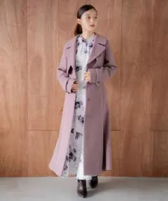 【Noela】マルチロングコート ピンク ファー&ベスト無し